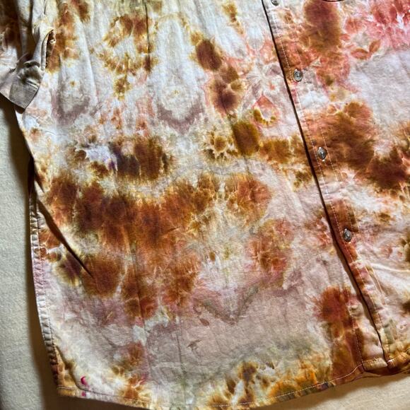 Men’s 2XL Regular Fit Short Sleeve Button Down Shirt Tie Dye Old Navy Festival - Picture 2 of 14